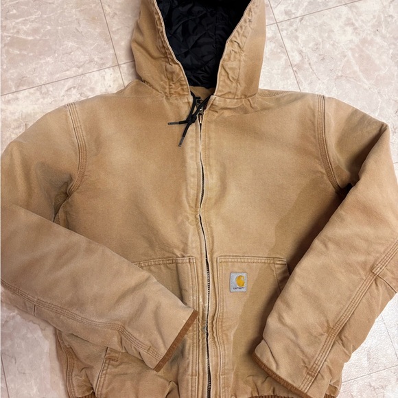 Carhartt Work Jacket Size Small J130 Sandstone Brown Distressed - Picture 14 of 14